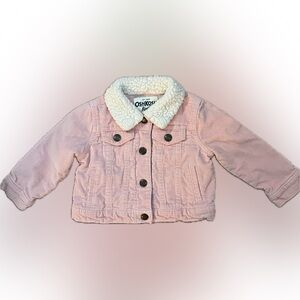 OshKosh B’gosh Baby Girl Pink Corduroy Sherpa Jacket – Size 12 Months